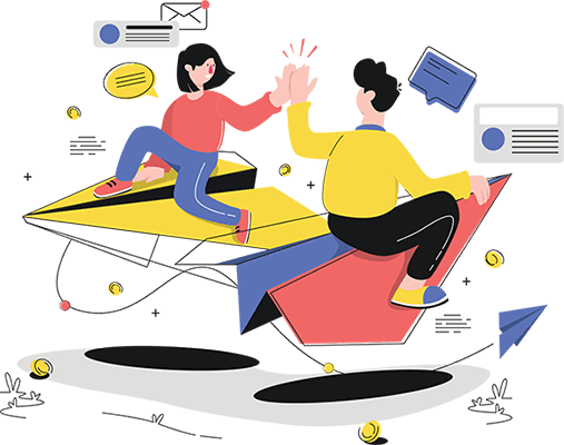 Customers and business is meeting through social media service